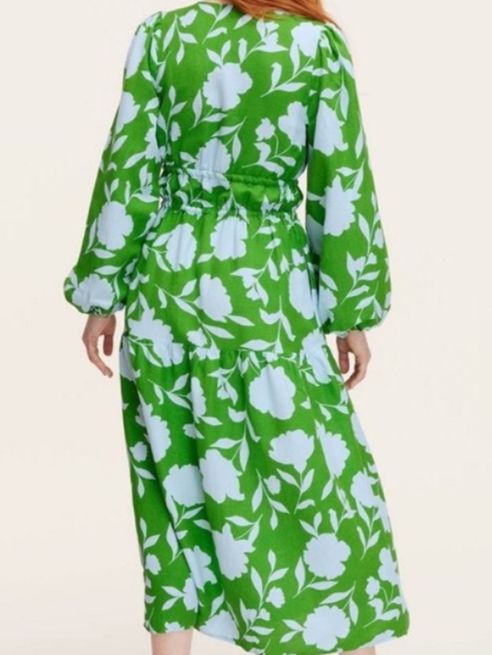 Kate Spade Green and White Floral Wrap-Style Dress - Picture 10 of 12